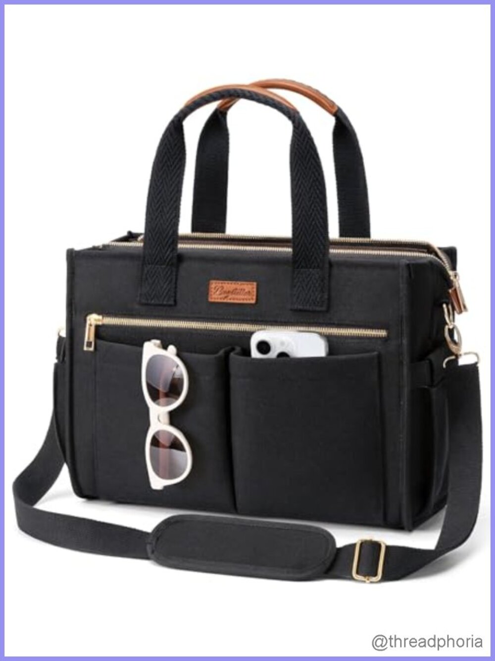 Canvas Tote Bag 15 Pockets Work Laptop Crossbody Nurse Teacher Tote